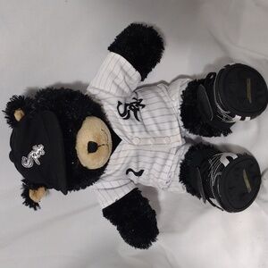 Chicago White Sox 18" Build A Bear Black Plush Bear With Sox Uniform